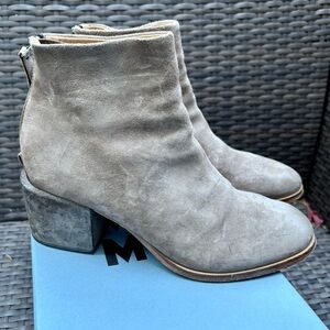 Moma Grey Suede Ankle Booties